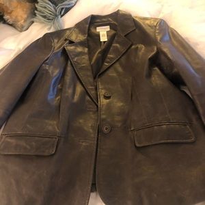 Women’s brown leather jacket